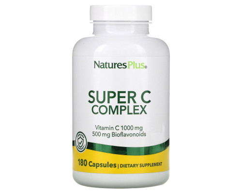 Nature's Plus, Супер комлекс витаминов С, 180 растительных капсул Nature's Plus, Супер комлекс витаминов С, 180 растительных капсул