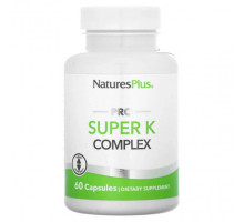 Витамин К NaturesPlus, Pro Super K Complex, 60 капсул