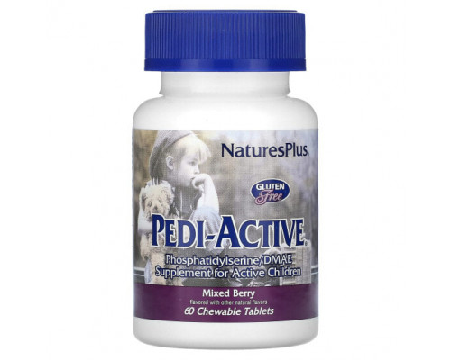 Детское здоровье NaturesPlus, Pedi-Active, ягодное ассорти, 60 жевательных таблеток Детское здоровье NaturesPlus, Pedi-Active, ягодное ассорти, 60 жевательных таблеток