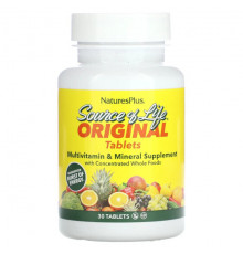 Витаминно-минеральные комплексы NaturesPlus, Source of Life, мультивитаминная и минеральная добавка, 30 таблеток