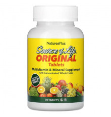 Витаминно-минеральные комплексы NaturesPlus, Source of Life Original, мультивитаминная и минеральная добавка, 90 таблеток