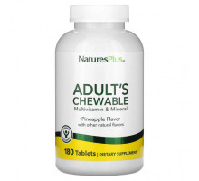 Витаминно-минеральные комплексы NaturesPlus, Жевательные мультивитамины и минералы для взрослых, ананас, 180 таблеток