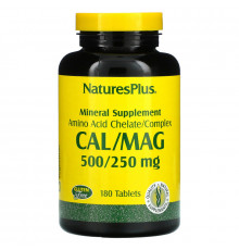 Nature's Plus, Минеральная добавка, кальций и магний, 500/250 мг, 180 таблеток