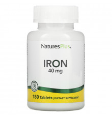Nature's Plus, Железо, 40 мг, 180 таблеток