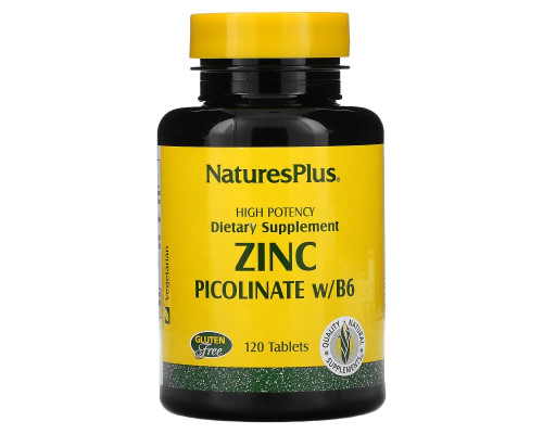 Nature's Plus, Пиколинат цинка с витамином B-6, 120 таблеток Nature's Plus, Пиколинат цинка с витамином B-6, 120 таблеток