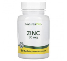 Цинк NaturesPlus, Цинк, 30 мг, 90 таблеток