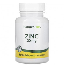 Цинк NaturesPlus, Цинк, 30 мг, 90 таблеток