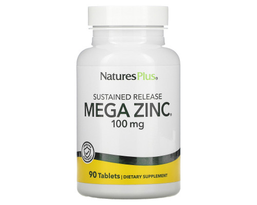 Nature's Plus, Мега цинк, 100 мг, 90 таблеток