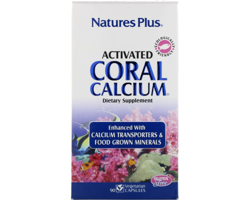 Nature's Plus, Активированный Коралловый Кальций, 90 Капсул
