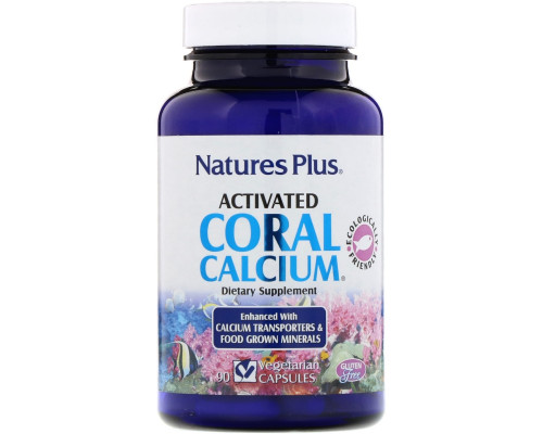 Nature's Plus, Активированный Коралловый Кальций, 90 Капсул