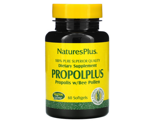 Nature's Plus, Propolplus, прополис с пчелиной пыльцой, 60 капсул Nature's Plus, Propolplus, прополис с пчелиной пыльцой, 60 капсул