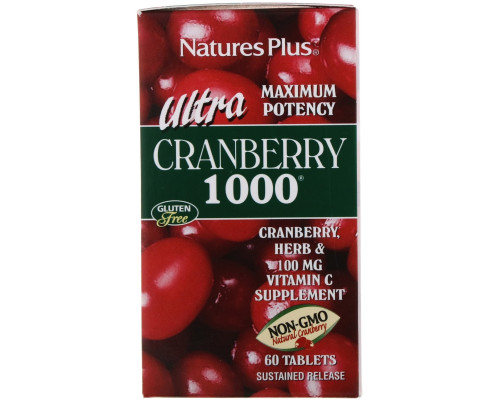 Nature's Plus, Ультра Клюква 1000, 60 таблеток Nature's Plus, Ультра Клюква 1000, 60 таблеток