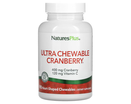 NaturesPlus, Ultra Chewable Cranberry, 90 Heart-Shaped Chewables NaturesPlus, Ultra Chewable Cranberry, 90 Heart-Shaped Chewables