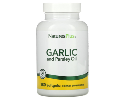 Nature's Plus, Масло чеснока и петрушки, капсулы 180 гелевых капсул Nature's Plus, Масло чеснока и петрушки, капсулы 180 гелевых капсул