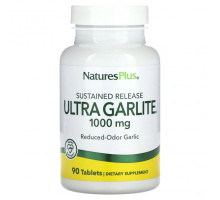 Чеснок NaturesPlus, Ультра-гарлит с замедленным высвобождением, 1000 мг, 90 таблеток