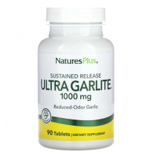Чеснок NaturesPlus, Ультра-гарлит с замедленным высвобождением, 1000 мг, 90 таблеток