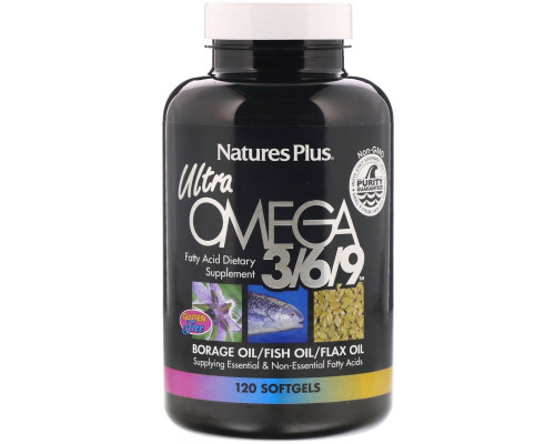 Nature's Plus, Ультра Омега 3/6/9, 120 капсул
