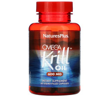 Nature's Plus, Омега крилевый жир, 600 мг, 60 капсул с жидкостью