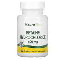 Nature's Plus, Бетаин гидрохлорид (Betaine Hydrochloride), 600 мг, 90 таблеток
