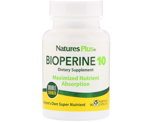 Nature's Plus, Биоперин 10, 90 вегетарианских капсул Nature's Plus, Биоперин 10, 90 вегетарианских капсул