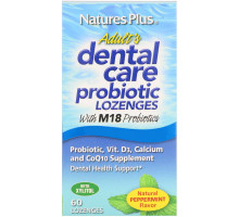 Nature's Plus, Adult's Dental Care Probiotic, Natural Peppermint Flavor, 60 Lozenges