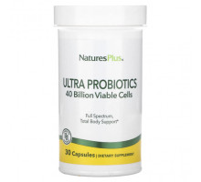 Пребиотики и пробиотики NaturesPlus, Ультрапробиотики, 40 млрд, 30 капсул