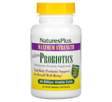 Nature's Plus, Ультрапробиотики, 40 млрд жизнеспособных клеток, 60 вегетарианских капсул