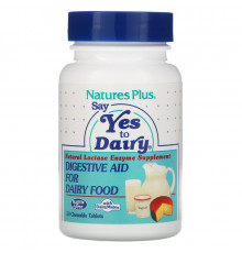 Nature's Plus, Say Yes to Dairy, Digestive Aid For Dairy Food, 50 Chewable Tablets