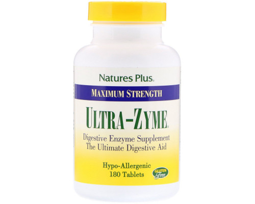 Nature's Plus, Максимальная сила Ultra-Zyme, 180 таблеток Nature's Plus, Максимальная сила Ultra-Zyme, 180 таблеток