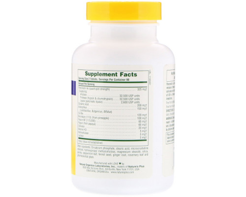 Nature's Plus, Максимальная сила Ultra-Zyme, 180 таблеток Nature's Plus, Максимальная сила Ultra-Zyme, 180 таблеток