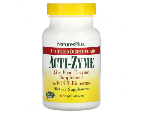 Для пищеварительной системы NaturesPlus, Acti-Zyme, средство для улучшения пищеварения, 90 веганских капсул Для пищеварительной системы NaturesPlus, Acti-Zyme, средство для улучшения пищеварения, 90 веганских капсул