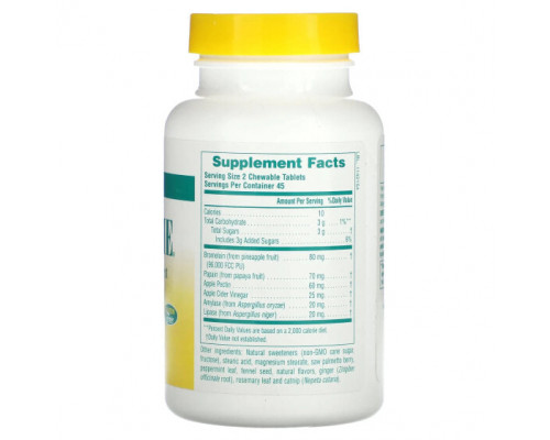 Для пищеварительной системы NaturesPlus, Жевательные Nutri-Zyme, перечная мята, 90 таблеток Для пищеварительной системы NaturesPlus, Жевательные Nutri-Zyme, перечная мята, 90 таблеток