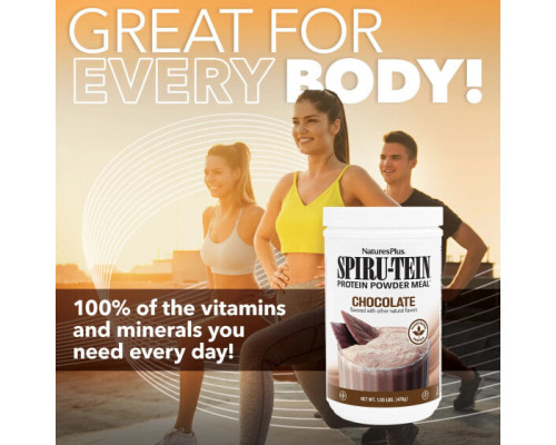Для похудения и контроля веса NaturesPlus, Протеиновый порошок Spiru-tein, шоколадный, 476 г (1,05 фунта) Для похудения и контроля веса NaturesPlus, Протеиновый порошок Spiru-tein, шоколадный, 476 г (1,05 фунта)
