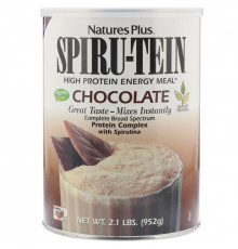 Nature's Plus, Spiru-Tein, энергетическая еда с высоким содержанием белка, шоколадный вкус, 2.1 фунтов (952 г)