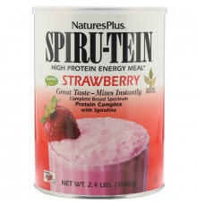 Nature's Plus, Spiru-Tein, энергетический продукт с высоким содержанием белка, со вкусом клубники, 2,4 фунта (1088 г)