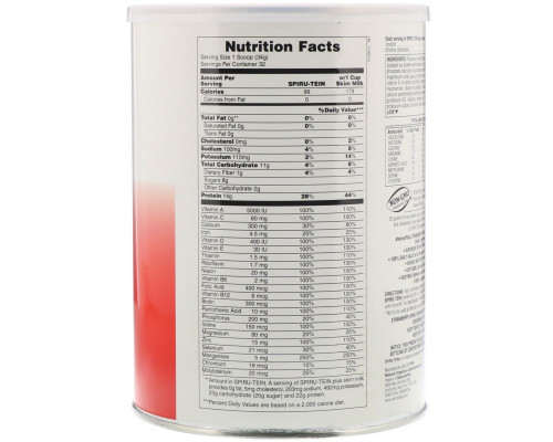 Nature's Plus, Spiru-Tein, энергетический продукт с высоким содержанием белка, со вкусом клубники, 2,4 фунта (1088 г) Nature's Plus, Spiru-Tein, энергетический продукт с высоким содержанием белка, со вкусом клубники, 2,4 фунта (1088 г)