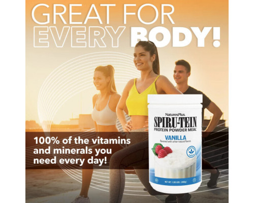 Для похудения и контроля веса NaturesPlus, Spiru-Tein, протеиновый порошок, ваниль, 480 г (1,06 фунта) Для похудения и контроля веса NaturesPlus, Spiru-Tein, протеиновый порошок, ваниль, 480 г (1,06 фунта)