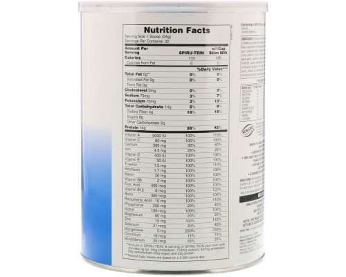 Nature's Plus, Spiru-Tein, энергетический продукт с высоким содержанием белка, со вкусом ванили, 2,4 фунта (1088 г) Nature's Plus, Spiru-Tein, энергетический продукт с высоким содержанием белка, со вкусом ванили, 2,4 фунта (1088 г)