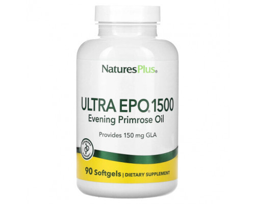 Женское здоровье NaturesPlus, Ultra EPO 1500, масло примулы вечерней, 90 мягких таблеток Женское здоровье NaturesPlus, Ultra EPO 1500, масло примулы вечерней, 90 мягких таблеток