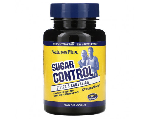 Для сердца и сосудов NaturesPlus, Sugar Control, Dieter's Companion, 60 капсул Для сердца и сосудов NaturesPlus, Sugar Control, Dieter's Companion, 60 капсул