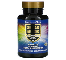 Nature's Plus, Sugar Armor, блокатор сахара, средство для похудения, 60 растительных капсул