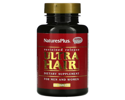 NaturesPlus, Ultra Hair, For Men & Women, 60 Tablets NaturesPlus, Ultra Hair, For Men & Women, 60 Tablets