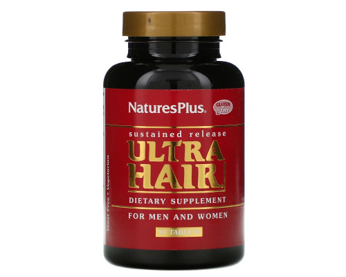 Nature's Plus, Пищевая добавка «Ультра волосы», для мужчин и женщин, 90 таблеток Nature's Plus, Пищевая добавка «Ультра волосы», для мужчин и женщин, 90 таблеток