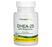 NaturesPlus, DHEA-25 with Bioperine, 60 Capsules