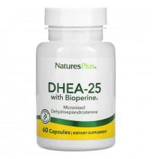 NaturesPlus, DHEA-25 with Bioperine, 60 Capsules