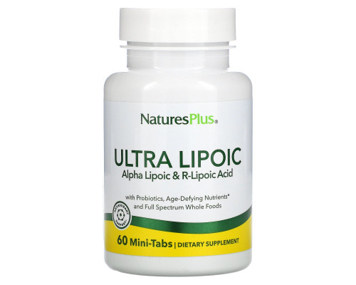 Nature's Plus, Ультра Липоевая, 60 мини-таблеток Nature's Plus, Ультра Липоевая, 60 мини-таблеток