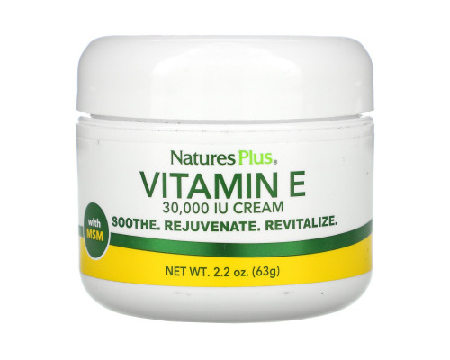 Nature's Plus, Крем с витамином E, 30,000 МЕ, 2,2 унции (63 г) Nature's Plus, Крем с витамином E, 30,000 МЕ, 2,2 унции (63 г)
