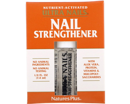 Nature's Plus, Ultra Nails, средство для укрепления ногтей, 1/4 жидкой унции (7,4 мл) Nature's Plus, Ultra Nails, средство для укрепления ногтей, 1/4 жидкой унции (7,4 мл)