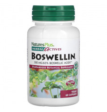 Для мышц и суставов NaturesPlus, Herbal Actives, босвеллин, 300 мг, 60 веганских капсул