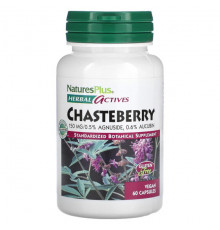 Фрукты и ягоды NaturesPlus, Herbal Actives, Chasteberry, 150 мг, 60 веганских капсул